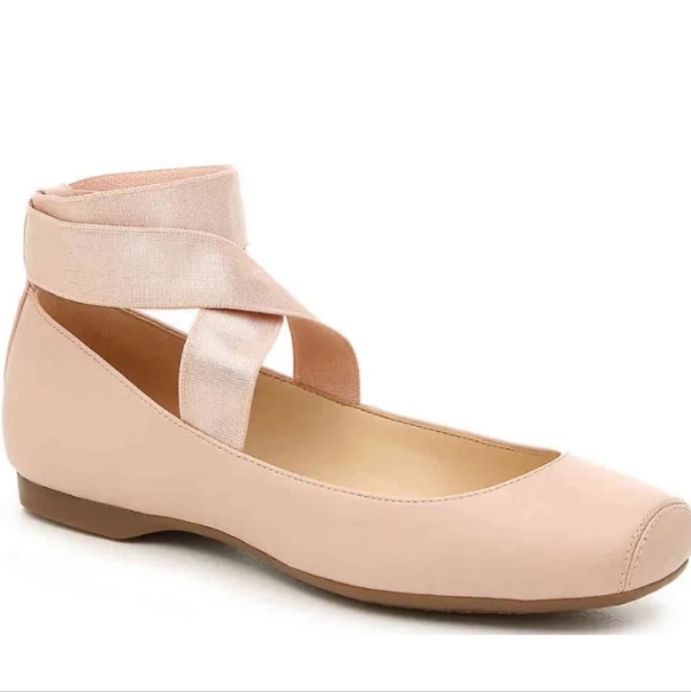 Jessica Simpson Manzie Ballet Macey Flats Leather Shoes in Natural Beige